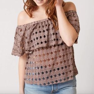 Gimmicks Eyelet Off The Shoulder Top Size Small